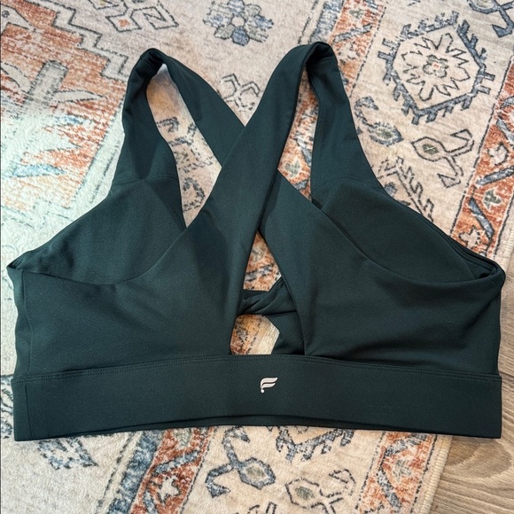 Fabletics Black Twist Halter Bralette size XL forest green - Picture 2 of 4